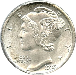 image for: 1923-S 10c PCGS MS65 FB