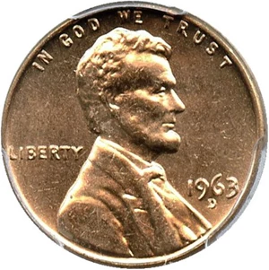 image for: 1963-D 1c PCGS MS65 RD