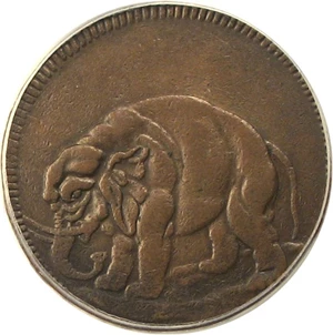 image for: Elephant 1/2 P PCGS/CAC XF45 (LONDON, Thick Planchet)