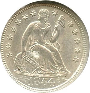 image for: 1854 10c NGC MS64 (Arrows)