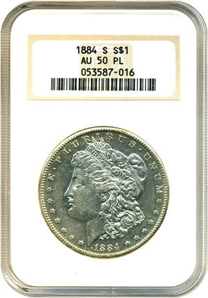 image for: 1884-S $1 NGC AU50 PL
