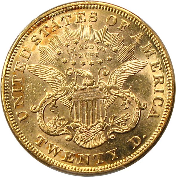 image for: 1871 $20 PCGS/CAC AU58