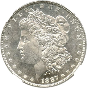 image for: 1887 $1 NGC/CAC MS63 PL