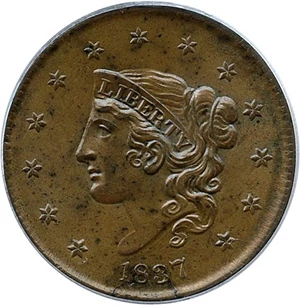 image for: 1837 1c PCGS MS64 BN (Medium Letters)