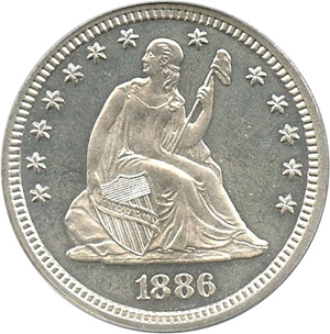 image for: 1886 25c PCGS Proof 64+ Cameo
