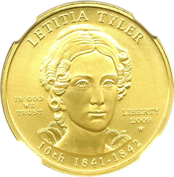 image for: 2009-W $10 NGC MS70 (Letitia Tyler)