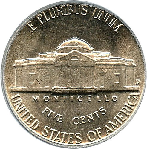 image for: 1948-D 5c PCGS MS66