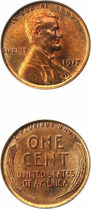 image for: 1917 1c PCGS/CAC MS64 RB (Doubled Die Obverse, FS-01-1917-101)