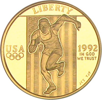 image for: 1992-W $5 NGC Proof 70 UCameo (Olympic Sprinter)