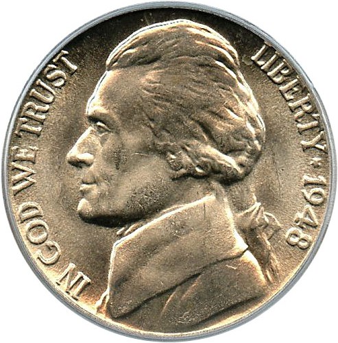 image for: 1948-D 5c PCGS MS66