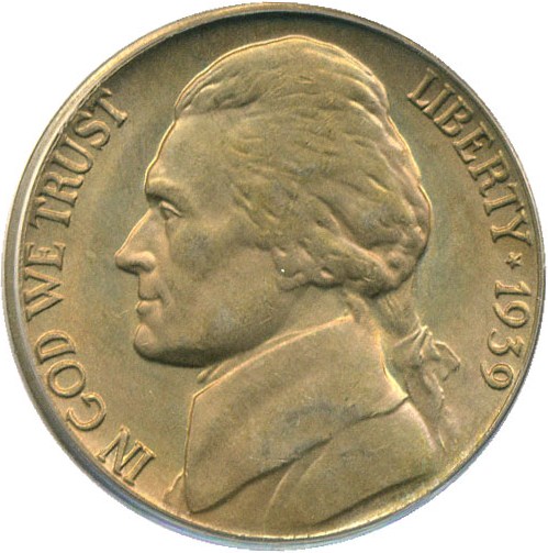 image for: 1939-D 5c PCGS MS66