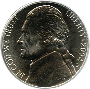 image for: 2004-D 5c PCGS MS67 (Peace Medal)