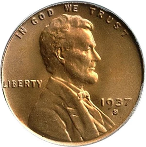image for: 1937-S 1c PCGS/CAC MS67 RD