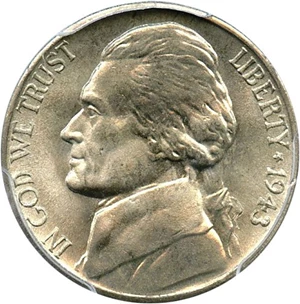 image for: 1943-D 5c PCGS MS66