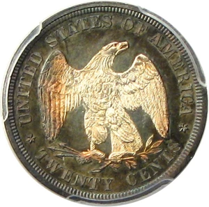 image for: 1877 20c PCGS/CAC Proof 64 Cameo * Color *