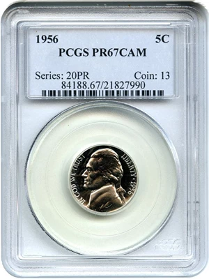 image for: 1956 5c PCGS Proof 67 Cameo