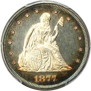 image for: 1877 20c PCGS/CAC Proof 64 Cameo * Color *