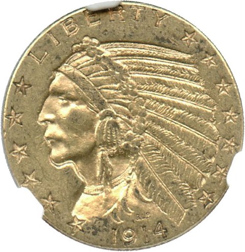 image for: 1914-S $5 NGC/CAC AU55