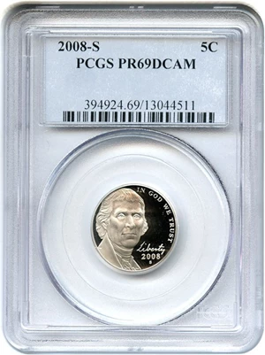 image for: 2008-S 5c PCGS Proof 69 DCameo