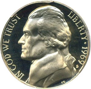 image for: 1969-S 5c PCGS Proof 66 DCameo