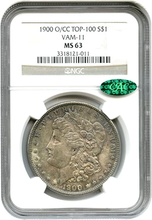 image for: 1900-O/CC $1 NGC/CAC MS63 (VAM-11)