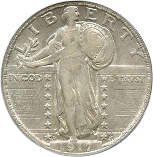 image for: 1917-D 25c PCGS AU55 (Type 2)