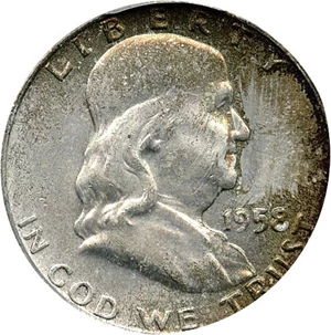 image for: 1958-D 50c PCGS MS65