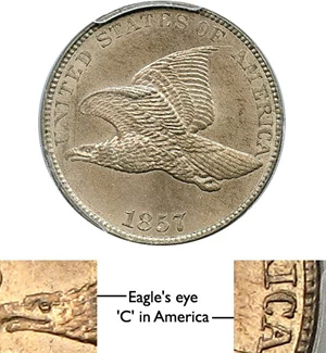 image for: 1857 1c PCGS/CAC MS64 (Flying Eagle, FS-101 S-4, FS-002)