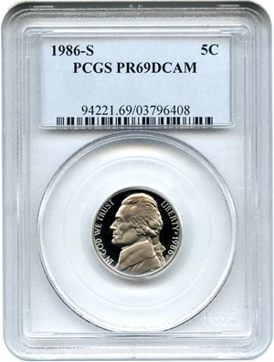 image for: 1986-S 5c PCGS Proof 69 DCameo
