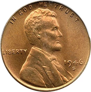 image for: 1946-S 1c PCGS/CAC MS67 RD