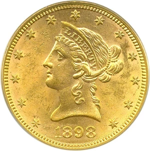 image for: 1898 $10 PCGS MS63