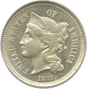 image for: 1873 3cN PCGS MS65 (Closed 3)