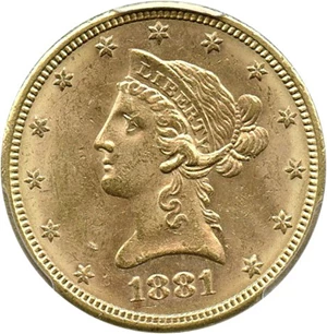 image for: 1881-S $10 PCGS MS62