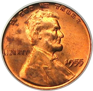 image for: 1955/1955 1c PCGS MS64 RD (Doubled Die) OGH