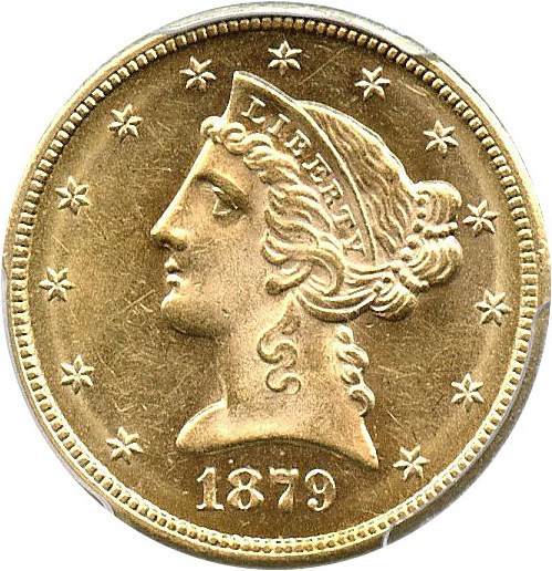 image for: 1879-S $5 PCGS/CAC MS62
