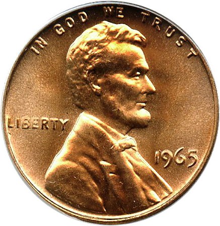 image for: 1965 1c PCGS MS67 RD (SMS)