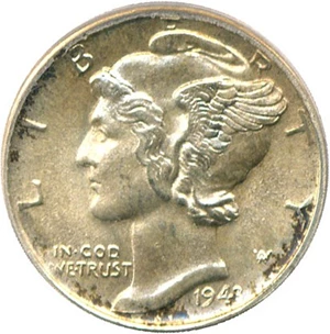 image for: 1943 10c PCGS MS67 FB