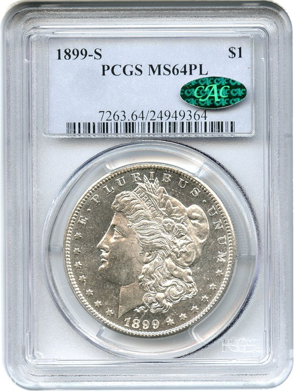 image for: 1899-S $1 PCGS/CAC MS64 PL