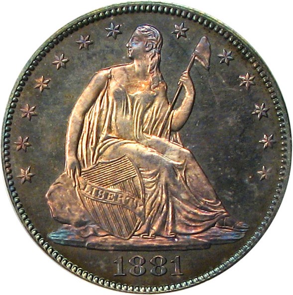 image for: 1881 50c PCGS/CAC Proof 65 * Color *