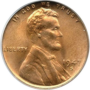image for: 1947-S 1c PCGS MS67 RD