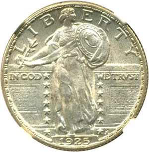 image for: 1925 25c NGC MS66 FH