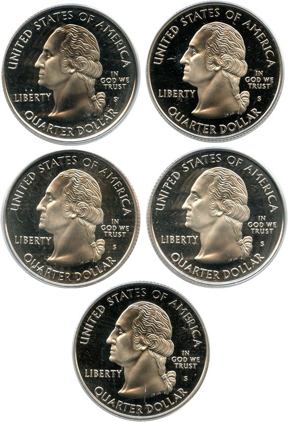 image for: 2006-S State Quarters Clad Proof Set 25c PCGS Proof 69 DCameo (5 coins)