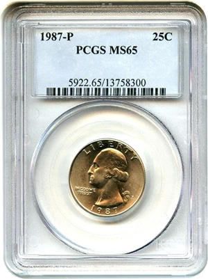 image for: 1987-P 25c PCGS MS65