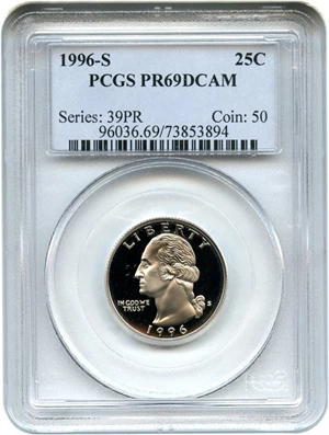 image for: 1996-S 25c PCGS Proof 69 DCameo