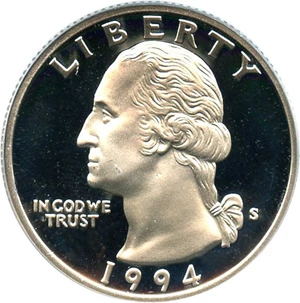 image for: 1994-S 25c PCGS Proof 69 DCameo (Silver)