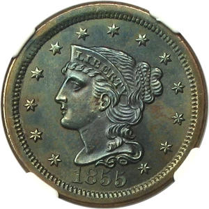 image for: 1855 1c NGC MS64 BN (Upright 55)