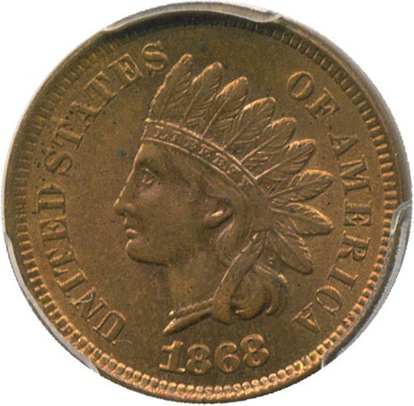 image for: 1868 1c PCGS/CAC MS63 RB