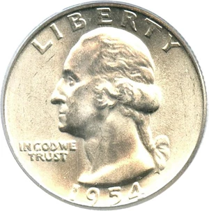 image for: 1954-D 25c PCGS MS66