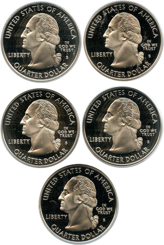image for: 2003-S State Quarters Clad Proof Set 25c PCGS Proof 69 DCameo (5 coins)