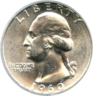 image for: 1960 25c PCGS MS65